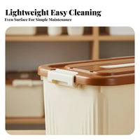 Handled Tote Box with Lid Portable Latching Tote with Handle Stackable Design
