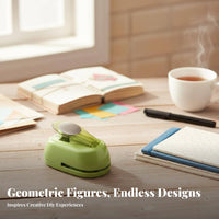 Geometric Shape Cuter Assorted Forms Mini Decorative Hole Cut Set Easy to Use Scrapbooking Tool for Craftspersons, Students, Notebookinging