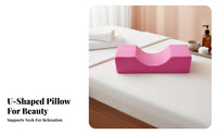 Ergonomic Design U-Shaped Lash Pillow Soft Velvet Cover Eyelash Extension Pillow Breathable for Estheticians, Women, Spas, Spa, Home Salons
