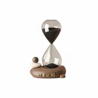 Multi-Functional Panda Figurine Sand Timer Creative Design Panda Pen Holder Resin Material for Teachers, Office Workers, Study Room, Bedroom