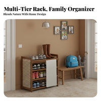 Dust-Proof Multi-Tier Shoe Rack Space-Saving Multi-Tier Shoe Shelf Easy to Clean Large Capacity for Apartment Dwellers, Families, Homeowners, Hallway, Dorm Room, Bedroom, Closet