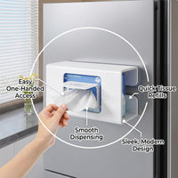 Fridge Organizer Dispenser Box for Dorm Room Students, No-Drill Metal Paper Towel Holder for Kitchen, Versatile Wall Mount Roll