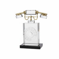 Telephone Figurine Desktop Display Phone Sculpture Decorative Piece Metal Handset Sculpture Ornament for Living Room