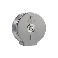 Stainless Steel Center-Pull Bath Tissue Dispenser Brushed Silver Wall-Mounted Bath Tissue Dispenser Enclosed Rust-Resistant for Washroom