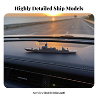 1:1500 Scale Warship Model High Detail Type 055 Warship Model No Assembly Required Display Warship for Car Dashboard Ornament, Office Decor