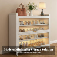 Steel Footwear Storage Unit Dust-Resistant Multi-Tier Shoe Rack with Doors Dust Resistant Design Freestanding Entryway Cabinet for Families, Foyer
