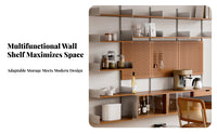 Retro aesthetic Adjustable Bracket Shelving System Space-Saving Adjustable Shelving System configurable Design storage unit Multi-Functional for Book Lovers, Students, Homeowners, Home Office, Study Room, Bedroom, Kitchen