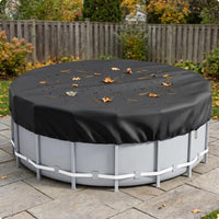 Silver-Coated Overhead-Ground Pool Cover Waterproof Round Pool Cover 210D Oxford Cloth Debris Protection
