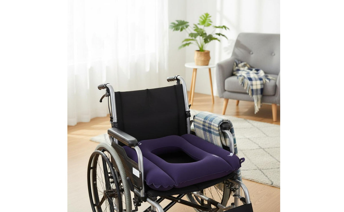 Air-Filled Seat Support Easy to Inflate Inflatable Seat Cushion Even Weight Distribution Pressure Relief Pad for Bedridden Patients, Elderly