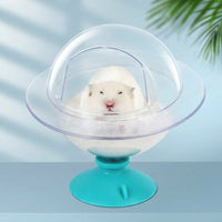 Transparent Hamster Sand Bath and Hamster Toilet, 16cm Hamster Sand Bath with Splash Basin for Small Animal Hygiene