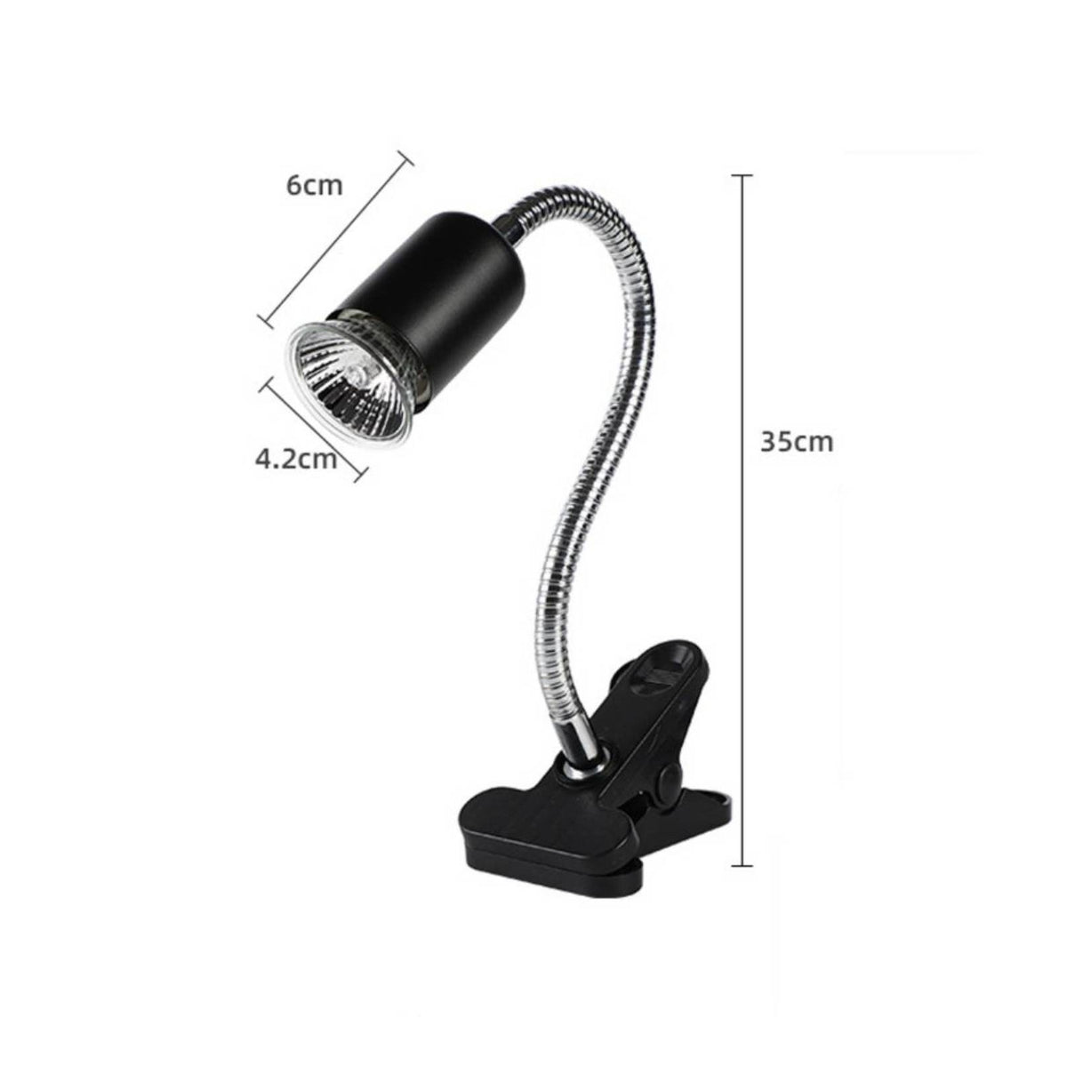Timed Dimming Switch Clamp Basking Lamp Reflective Interior Gooseneck Basking Lamp Metal Body UK Plug for Reptiles, Pets