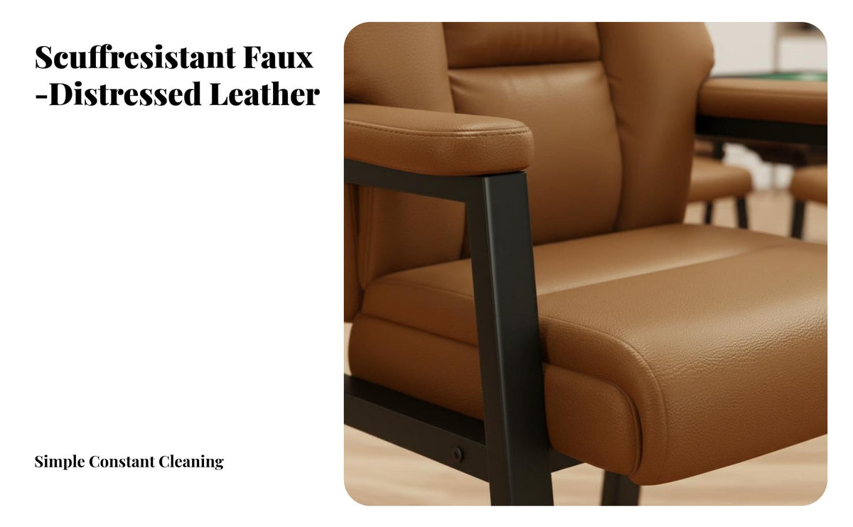 4 Pieces Thick padding Padded rear Mahjong Seat Sturdy Construction Game Room Chair Simple Design Conference Furniture for Families, Home