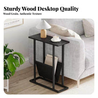 Minimalist Design C-Shaped Sofa Table Space-Saving C-Shaped Table Multi-Functional Nightstand 2-Tier Storage for Apartment Dwellers, Homeowners, Work-from-Home Professionals, Living Room, Bedroom, Small Spaces, perusing corner