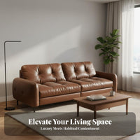 Italian design Three-Seater Straight Sofa Minimalist Design Living Room Seating Retro Look Couch Lowspine silhouette for Apartment Dwellers, Homeowners, Families, Studio, Lounge Area, Office