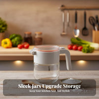 Humidity-Resistant-Resistant Table Seasoning Cellar Food-Grade Material Seasoning Jar with Combined Spoon Lid Single-Hand Glass Condiment Container