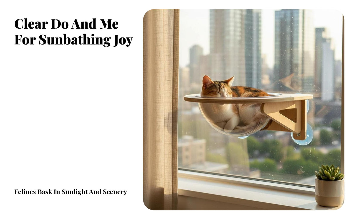 Drilltool-Less Installation Suction Cup Feline Pod Space-Saving Window Seat Sunbathing Lofelineion Pet Furniture Stable Triangular Frame for Felines, Balcony, Indoors, Bedroom, Living Room
