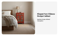 Hand-Painted 2-Drawer Cabinet Vintage Look Nightstand Distressed Finish Fully Assembled for Partners, Adults, Guest Room