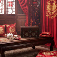 Vintage Chinese Design Storage Box Distressed Finish Traditional Wedding Dowry Trunk Vintage Wooden Box Perfect Gift
