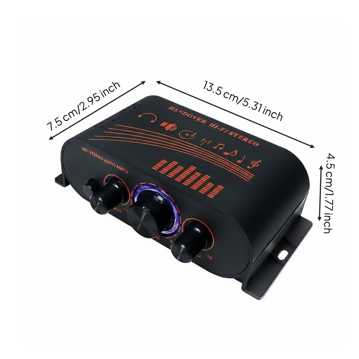 Compact Design 12V Car Audio Amplifier LED Indicator Light 2 Channel Stereo Amplifier Home Audio Power Amplifier for Desktop