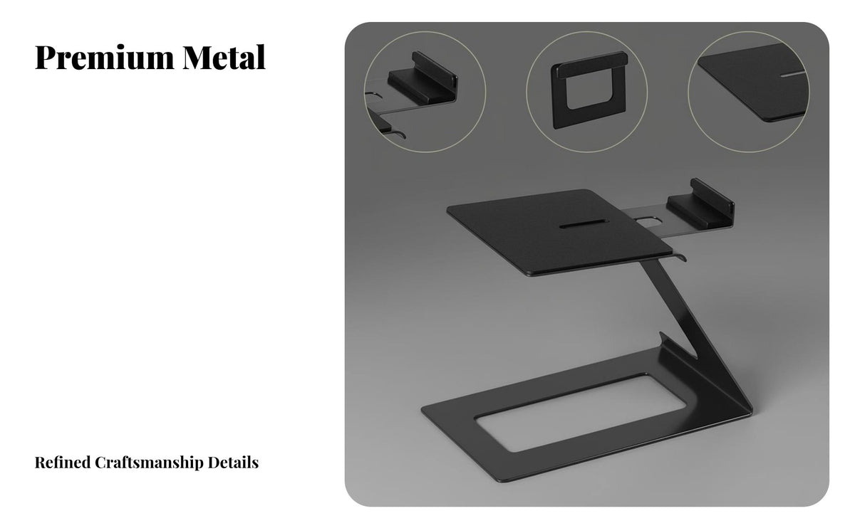 Stable Support Desktop Speaker Stand Minimalist Design Z-Shaped Speaker Riser Space Saving Studio Monitor Stand Heavy Duty for Audiophiles, Music Producers, Gamers, Home Office, Gaming Setup