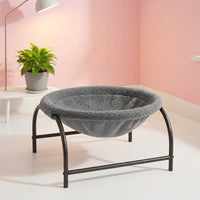 Cat Hammock Window Hammock with Metal Frame, Round Soft Smooth Hammock Bed for Indoor Cats, Off-Ground Design Hanging Kitten Bed Hammock Indoor