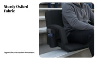 Padded spine spinerest Heated Bleacher Chair with spinerest Side Storage Pocket Portable Seating Universal Serial Bus Powered Stadium pad for Sports Fans, Outdoor adventurers, Bleachers, Stadiums, Sporting Events, Outdoors