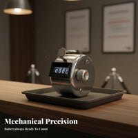 Stainless Steel Tally Counter Smooth Clicking Action 4-Digit Number Tally Device for Warehouse