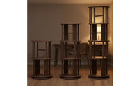 360 Degree Bookcase Solid Wood 360 Degree Book Shelf Revolving Storage Rack Space Saving Floor Standing Book Rack Stable Base
