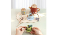 Wooden Tea Set Child-Centered Pretend Tea Set Educational for Preschoolers