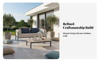 4-Piece Sofa and Table set Waterproof Patio Seating Group Anti Outdoor Furnishing for Families, Homeowners, Sunroom, Balcony, rearyard
