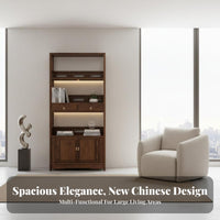 New Chinese aesthetic Collectible Showcase Multimulti-tier Shelving Asymmetrical Curio Cabinet Large Capacity Display Shelf Sturdy Construction for Book Lovers, Interior Designers, Study Room, Home Office, Entrypath, Playroom