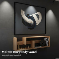 Floating Shelf Set Solid Wood Multi-Compartment Floating Bookcase Space-Saving