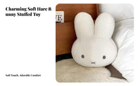 Soft Hare Stuffed Animal Doll Toy Great Gift Adorable Bunny Pillow Cute Design Hare Shaped Cushion for Women, Collectors, Bedroom, Living Room, Nursery