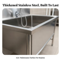 Easy to Clean Stainless Steel Grooming Tub Anti-Slip Design Stainless Steel Dog Wash Station Heavy Duty Professional Pet Bathing Tub Leak-Proof Construction for Veterinarians, Veterinary Medical Facility