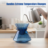 Japanese Coffee Dripper Set, Creative Colored Glass, Haze Sharing Pot, Drip Brew Kit