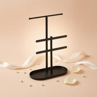 Open Frame Jewelry Display Stand Perforated Metal Jewelry Organizer Minimalist Necklace Holder Tray Base