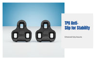 Bike Pedal Cleat, TPU Anti-Slip Lock Plate, Three-Float Angle, Universal Cycling Gear