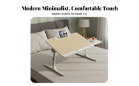 Cup Indentation Adjustable Bed Desk Tablet Slot Foldable Bed Table Ergonomic Design Foldable Laptop Table for Students, Adults, Telecommuting Workers, Bedroom, Dorm Room, Home Office, Floor