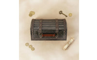 Pirate Storage Chest Handmade Craftsmanship Vintage Pirate Chest Decorative Wood Trunk Faux Leather Straps Retro Decorative Case