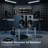 2-Tier Acrylic Audio Rack Space-Saving 2-Layer Audio Rack Compact Design Transparent High-Fidelity Equipment Stand for Audiophiles, Home Studio