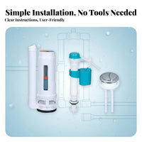 Easy Installation Toilet Fill and Flush Valve Kit Adjustable Height Universal Toilet Reservoir Repair Kit Resistant Plumbing Supplies for Homeowners, DIY Enthusiasts, Property Managers, Bathroom, Home Improvement, Restroom, Residential Properties