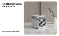 Portable Air Chiller Fan Variable Fan Speeds Settings Personal Air Chiller Quiet Water-Based Misting Fan for Students, Office Workers, Bedroom
