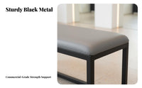 Modern design Upholstered Metal Frame Bench Multi-Purpose End-of-Bed Bench Minimalist Design Long Stool for Business Owners, Interior Designers, Homeowners, Fitting Room, Waiting Area, Entryway, Hallway