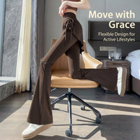 Flared Leggings for Women with High Waist and Quick Dry Material, Wide Leg Stretch Pants for Running and Outdoor Sports, Bootcut Trousers