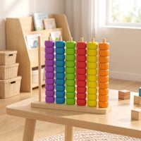 Wooden Peg Board Bead Game Fine Motor Bead Matching Toy Matching Toy Preschool Wooden Peg Board Smooth for Toddlers, Playroom