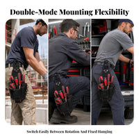 Quick-Hang Electrician Tool Bag Rotating Waist Tool Pouch 1680D Oxford Cloth Work Gear Double-Layer for Electricians