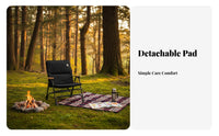Foldable Design Padded Folding Armchair Detachable Cushion Lightweight Collapsible Seat No Assembly Required Outdoor Furniture Compact for Picnickers, Spectators, Camping, Outdoors, Picnics, Backyard