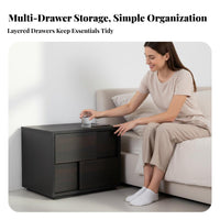 Modern Design Minimalist Nightstand Space-Saving Bedside Table With Drawers Bedroom Furniture Long-Lasting Construction for Homeowners, Interior Designers, Renters, Entryway, Home, Hallway, Living Room