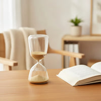Minimalist Glass Hourglass Decorative Hourglass with Sand Clear Sand Clock Timer Transparent for Desk, Home Office, Bookshelf