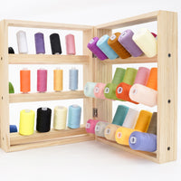 66-Spool Wooden Thread Rack Foldable Storage Organizer for Sewing and DIY